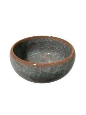 Miniature Crystalline Crackle Glaze Planter For Succulents Or Other Small Plants